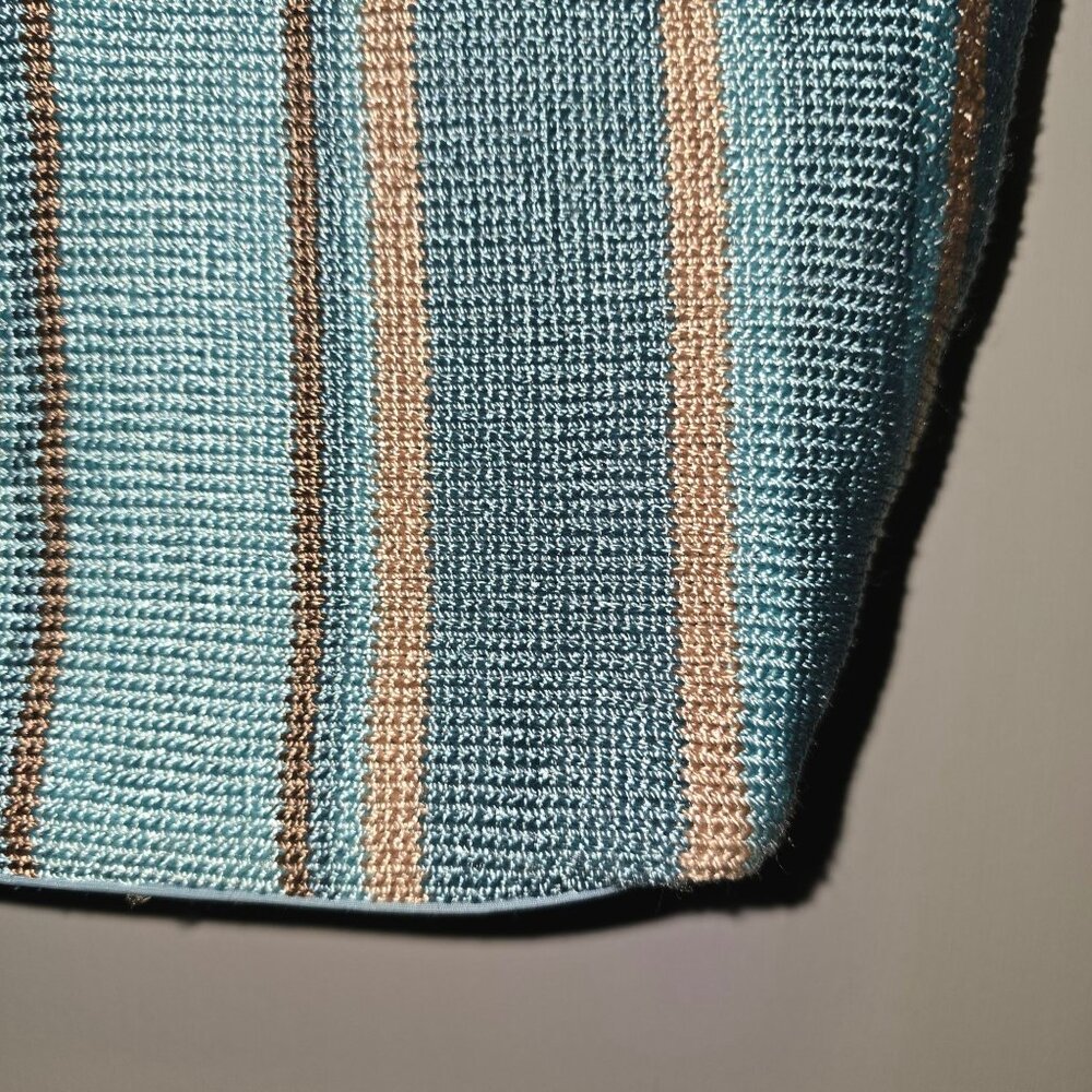 Vintage 90s The SAK Crocheted Blue Striped Shoulder Bag - Picture 3 of 12